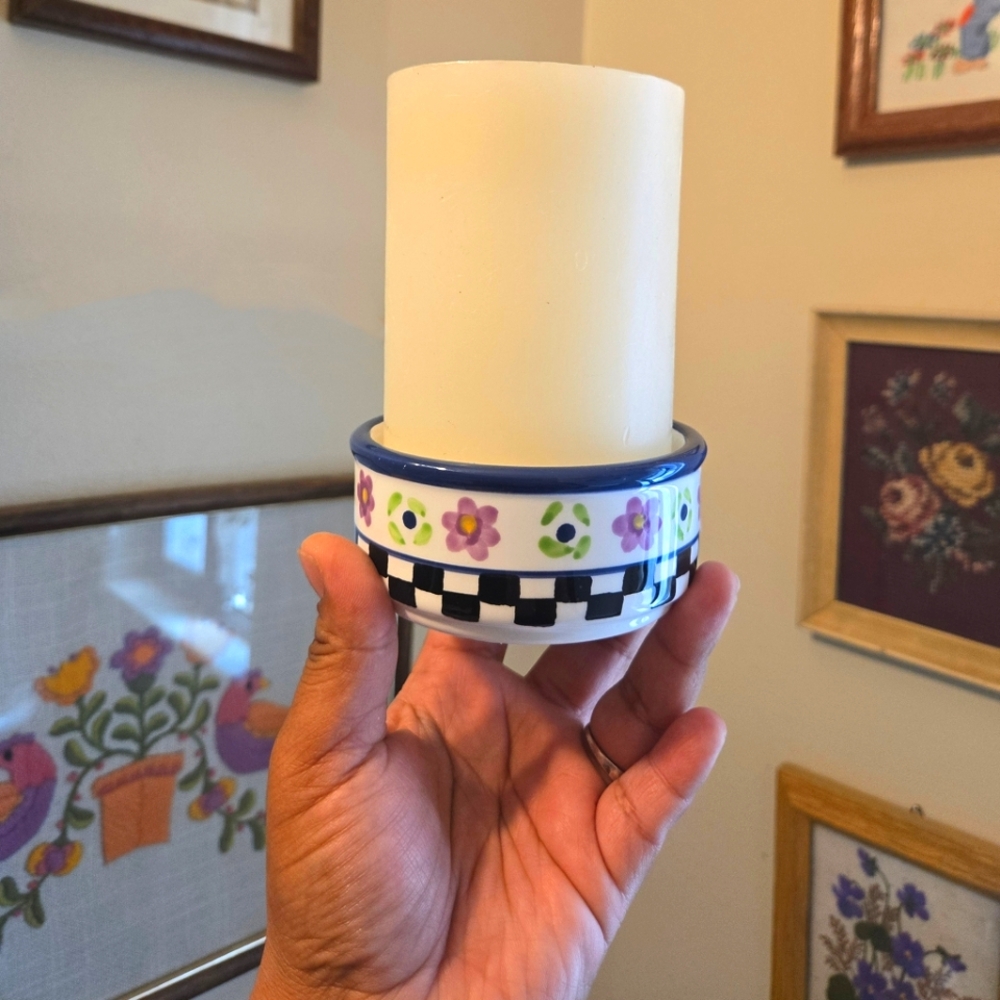 Vintage Floral Patterned Candle Holder